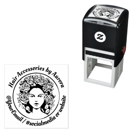 カスタムヘアアクセサリー小事業ロゴ セルフインキングスタンプ (インサイチュ)