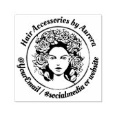 カスタムヘアアクセサリー小事業ロゴ セルフインキングスタンプ (デザイン)