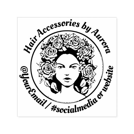 カスタムヘアアクセサリー小事業ロゴ セルフインキングスタンプ (デザイン)