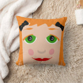 カスタムヘアカラー大目漫画の少女の枕 クッション (ブランケット)