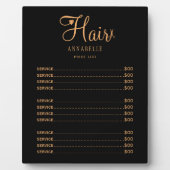 カスタムヘアサロンのロゴの価格表 フォトプラーク (正面)