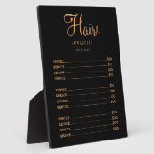 カスタムヘアサロンのロゴの価格表 フォトプラーク (側面)