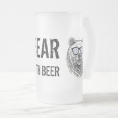 カスタムベア、ビールマンのギおもしろいフトを贈る フロストグラスビールジョッキ (正面右)