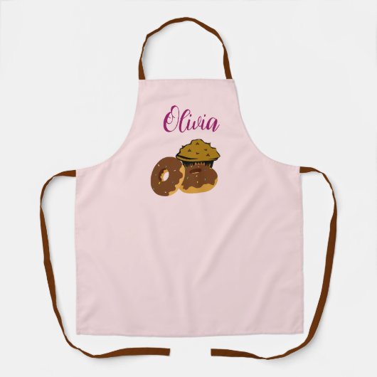 カスタムベイカーエプロン – スイートドーナツ&マフィンエプロン エプロン (正面)
