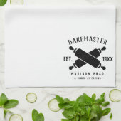 カスタムベイクマスター母の日ブラック文字クラシック キッチンタオル (折り畳み)