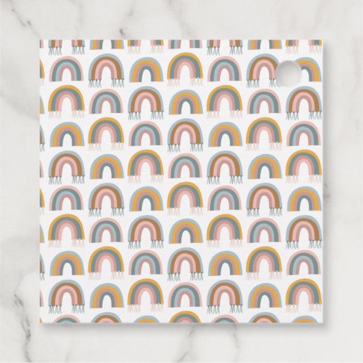 カスタムベイビーシャワーボホレインボーミニマリストミュート フェイバータグ (裏面)