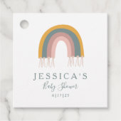 カスタムベイビーシャワーボホレインボーミニマリストミュート フェイバータグ (正面)