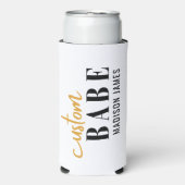 カスタムベイブ面白いフレーズ名前入り スリム缶クーラー (Seltzer正面)