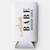 カスタムベイブ面白い名言パーソナライズドネーム スリム缶クーラー (正面)