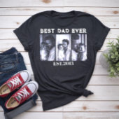 カスタムベスト・ダッド・エバー写真コラージュ設立年 Tシャツ