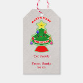 カスタムベビーの初めてのクリスマスギフトラベル ギフトタグ (正面)