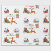 カスタムベビーの初めてのクリスマスペット ラッピングペーパー (フラット)