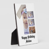 カスタムベビーの最初の誕生日4 Photo collage フォトプラーク (側面)