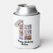 カスタムベビーの最初の誕生日4 Photo collage 缶クーラー (缶正面)