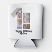 カスタムベビーの最初の誕生日4 Photo collage 缶クーラー (正面)