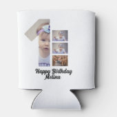 カスタムベビーの最初の誕生日4 Photo collage 缶クーラー (裏面)