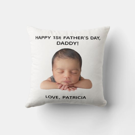 カスタムベビーの父の日フォトギフト クッション (裏面)