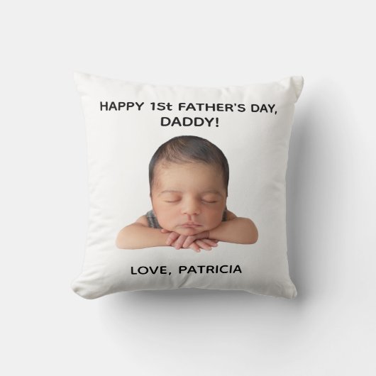 カスタムベビーの父の日フォトギフト クッション (正面)