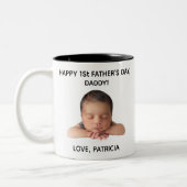 カスタムベビーの父の日フォトギフト ツートーンマグカップ (左)