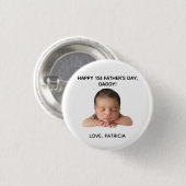 カスタムベビーの父の日フォトギフト 缶バッジ (正面&裏面)