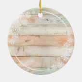 カスタムベビーの足プリント雪片メモリ セラミックオーナメント (裏面)