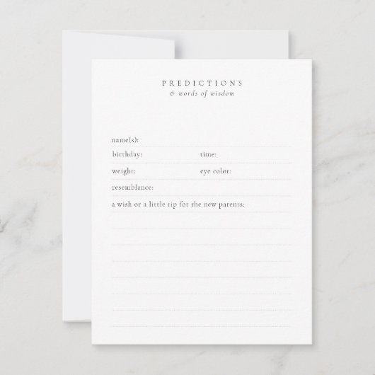 カスタムベビーウィッシュ&プレディメンショミニマルンKeepsake ノートカード (正面)