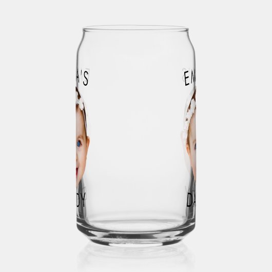 カスタムベビーガラス、パパガラス、誕生日ギフト、顔 ガラス缶 (左)