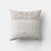 カスタムベビーガールシャンパン誕生情報 クッション (裏面)