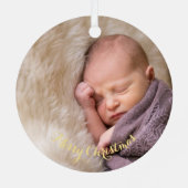 カスタムベビーガールボーイ第1回クリスマスフォトDIY メタルオーナメント (裏面)
