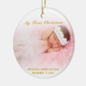 カスタムベビーガール初めてのクリスマスオーナメント セラミックオーナメント (左)