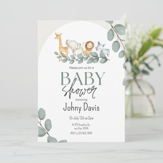 カスタムベビーシャワーお祝い招待状 招待状 (スタンド正面)