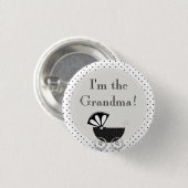 カスタムベビーシャワーパーティー私はおばあちゃんボタン 缶バッジ (正面&裏面)