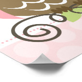 カスタムベビーシャワーフクロウ旗 ポスター (角)