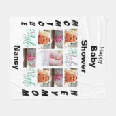 カスタムベビーシャワー11フォトコラージュ フリースブランケット (正面(横))