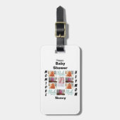 カスタムベビーシャワー11フォトコラージュ ラゲッジタグ (正面縦)