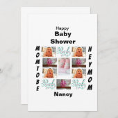 カスタムベビーシャワー11フォトコラージュ 招待状 (正面/裏面)