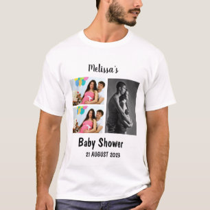 カスタムベビーシャワー3フォトコラージュ Tシャツ