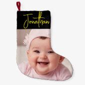 カスタムベビーストッキング- 1stクリスマスフォト! スモールクリスマスストッキング (正面)