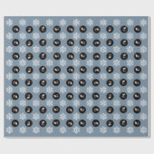 カスタムベビーソノグラムブルースノーフレークホリデー ラッピングペーパー (フラット)