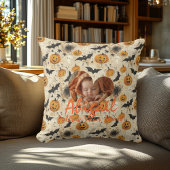 カスタムベビーハロウィンのカボチャ付き写真枕 クッション