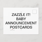 カスタムベビーパーソナライズされた告知はがき 案内ポストカード (裏面)