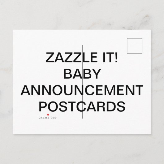 カスタムベビーパーソナライズされた告知はがき 案内ポストカード (裏面)