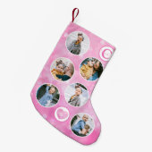カスタムベビーピンク スモールクリスマスストッキング (正面 (吊り時))