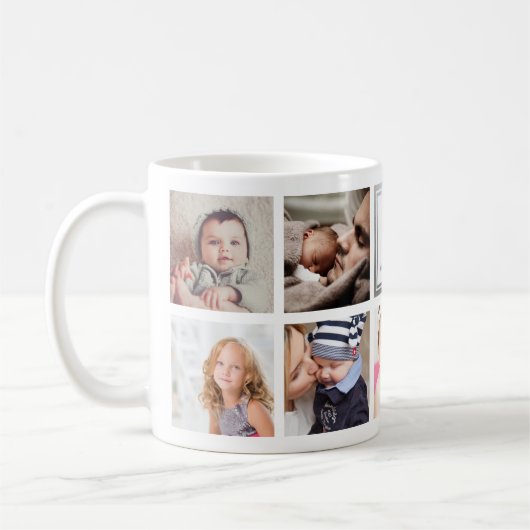 カスタムベビーフォトコラージモノグラム コーヒーマグカップ (左)