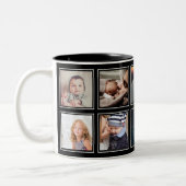 カスタムベビーフォトコラージュエレガントブモダンラック ツートーンマグカップ (左)