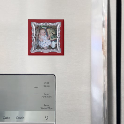 カスタムベビーフォトファンシーシルバーフレーム追加フォト マグネット (インサイチュ (冷蔵庫))