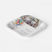 カスタムベビーフォト紙プレート – 茶色のフレーム ペーパープレート (傾斜あり)