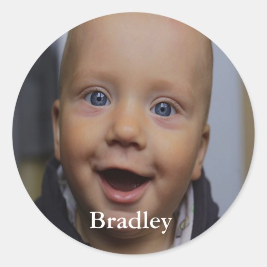 カスタムベビー写パーソナライズされた真 ラウンドシール (正面)