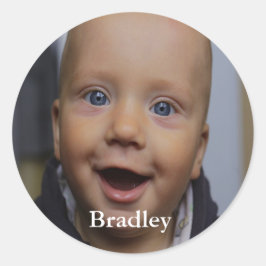 カスタムベビー写パーソナライズされた真 ラウンドシール