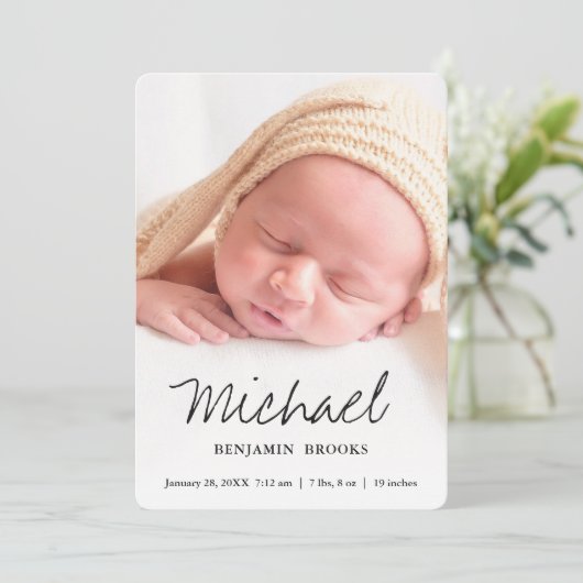 カスタムベビー写真アナウンスカード 案内状 (スタンド正面)